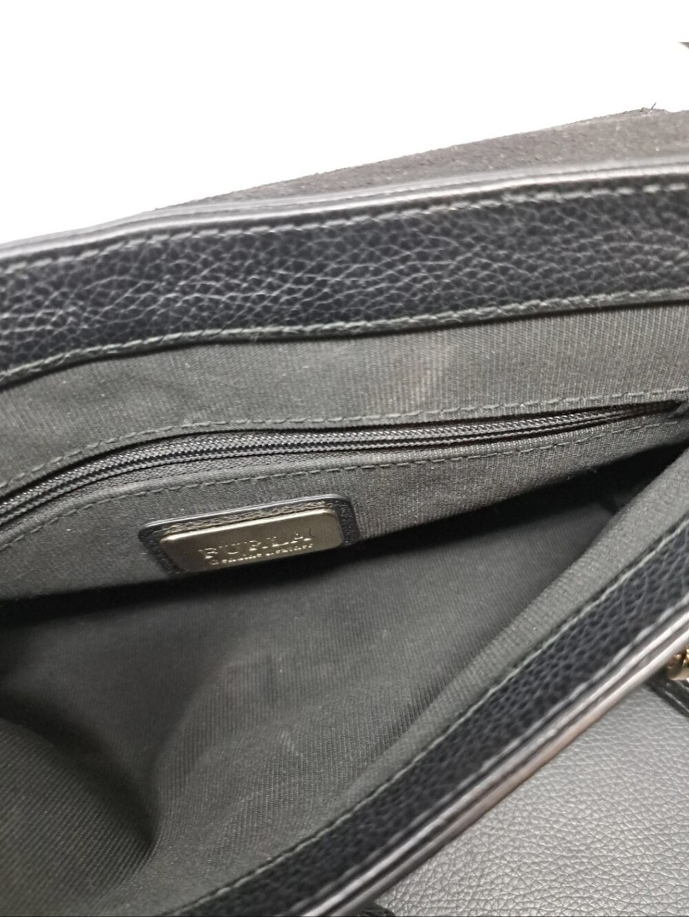 Furla Joanne Pebbled Leather  Bag - Black - Picture 8 of 10